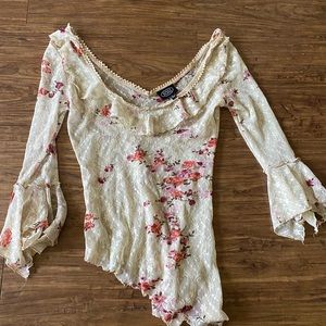 Lace asymmetrical top